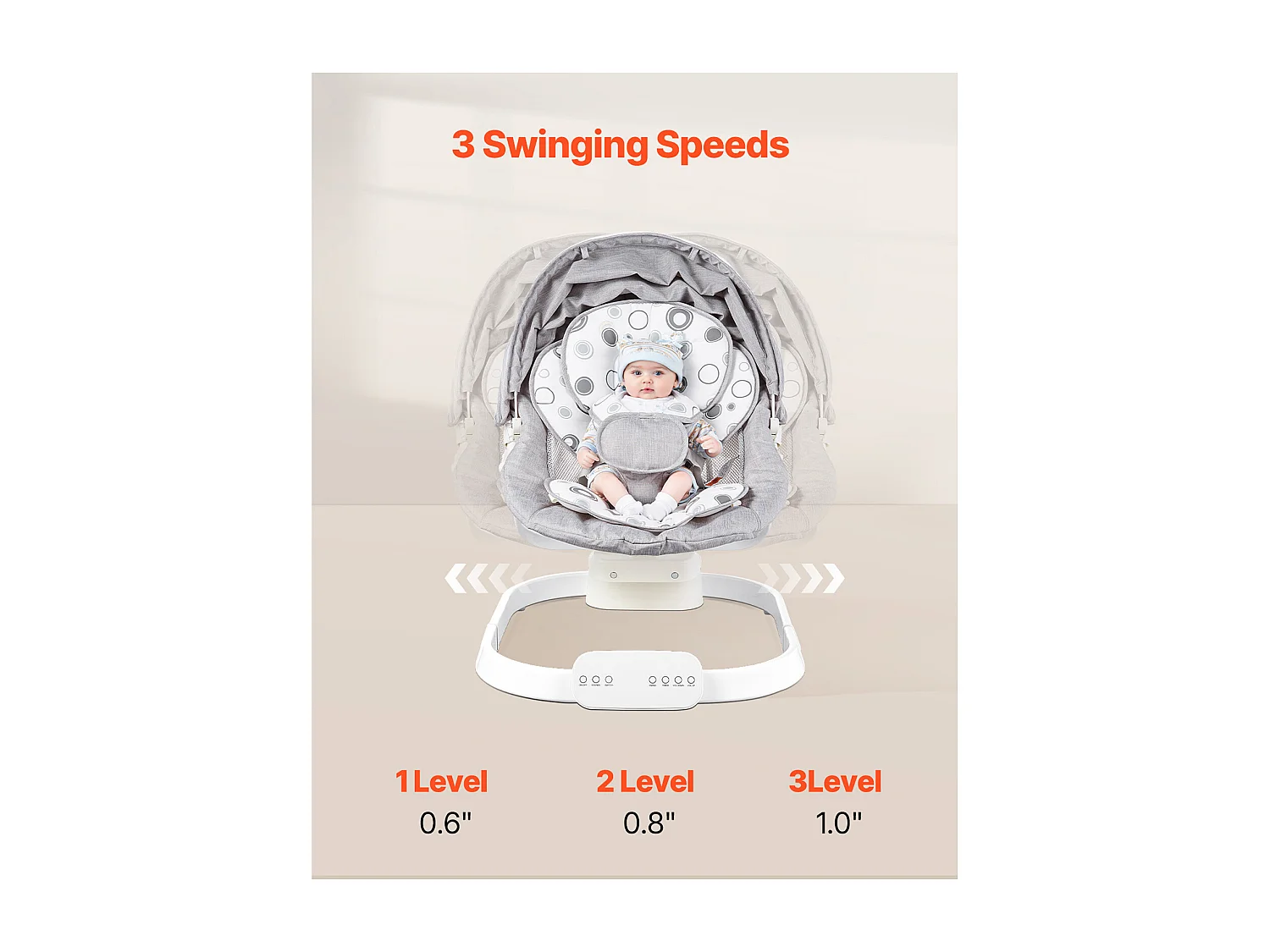 Transat Bébé Électrique, SucceBuy Balançoire pour Bébé pour Nourrissons 3 Vitesses 3 Positions de Siège Télécommande Bluetooth