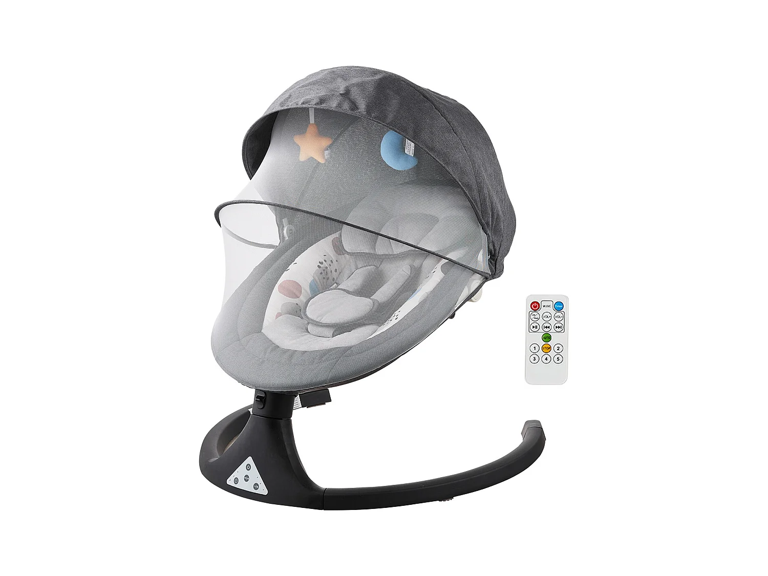 Transat Bébé Électrique, SucceBuy Balançoire pour Bébé pour Nourrissons 5 Vitesses 3 Positions de Siège Télécommande Bluetooth