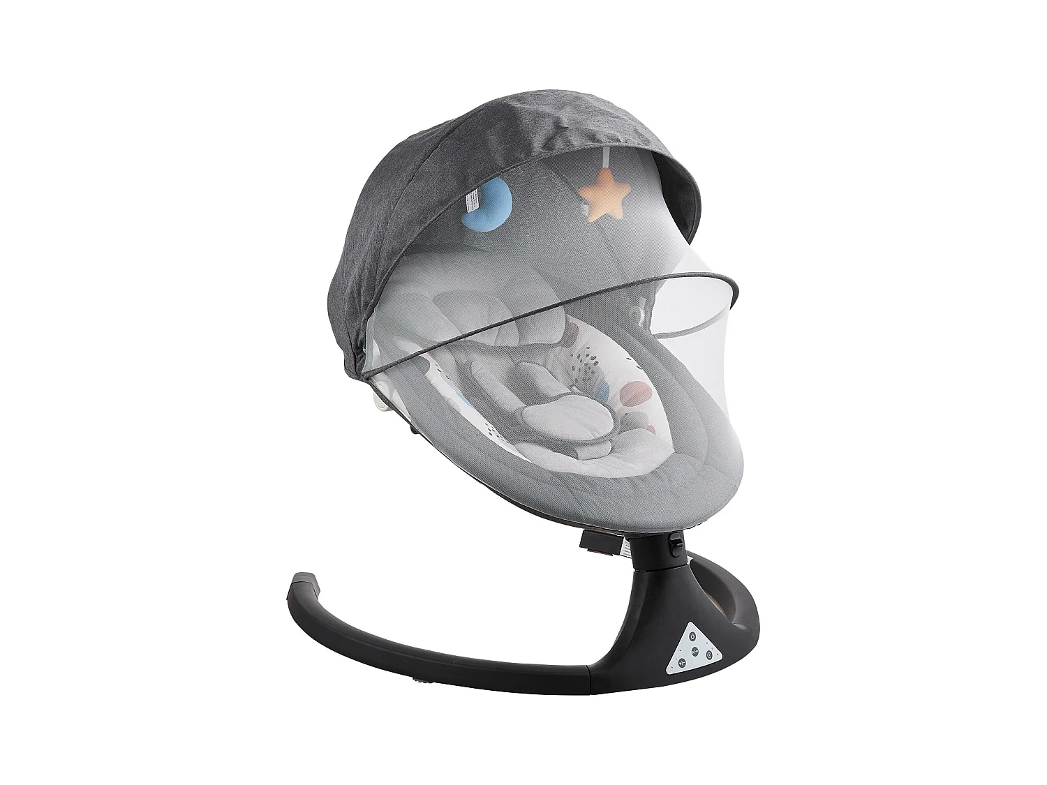 Elektrische Babywieg, SucceBuy Baby-schommel voor zuigelingen met 5 snelheden, 3 zitposities en Bluetooth-afstandsbediening