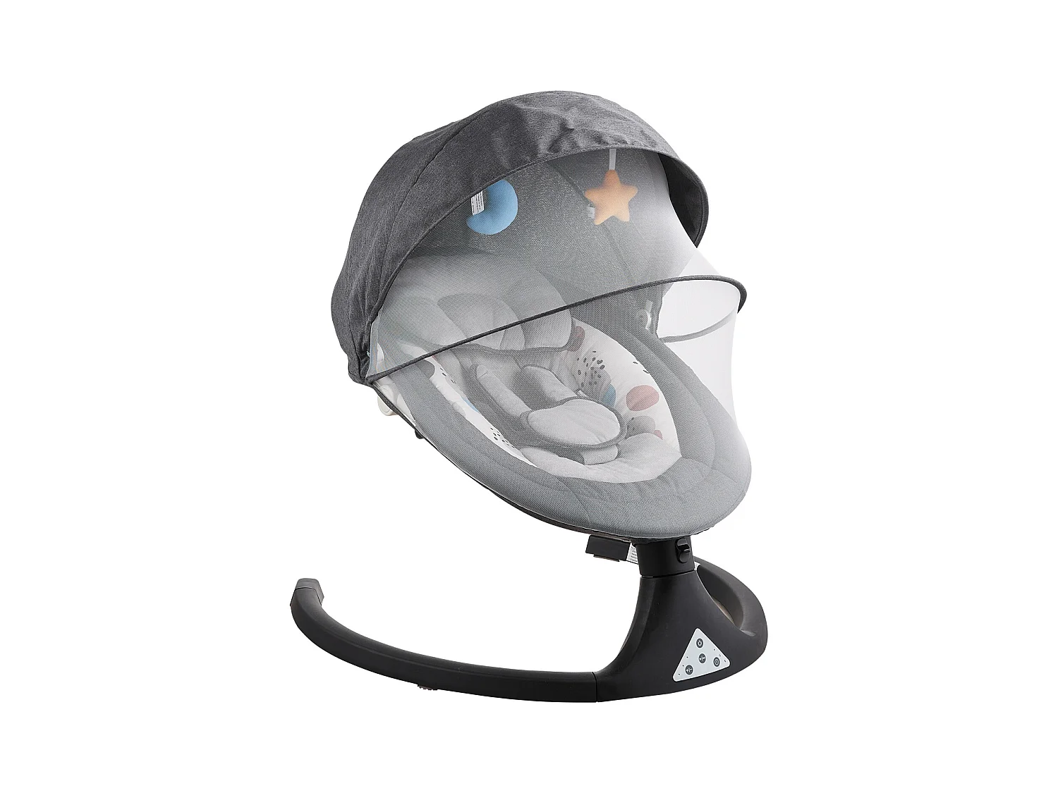 Elektrische Babywieg, SucceBuy Baby-schommel voor zuigelingen met 5 snelheden, 3 zitposities en Bluetooth-afstandsbediening