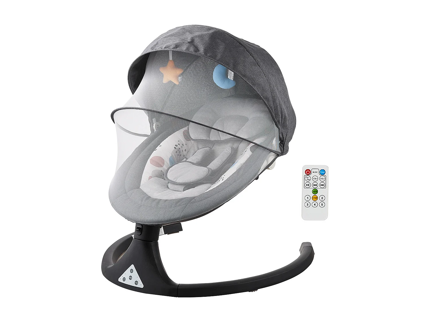 Elektrische Babywieg, SucceBuy Baby-schommel voor zuigelingen met 5 snelheden, 3 zitposities en Bluetooth-afstandsbediening