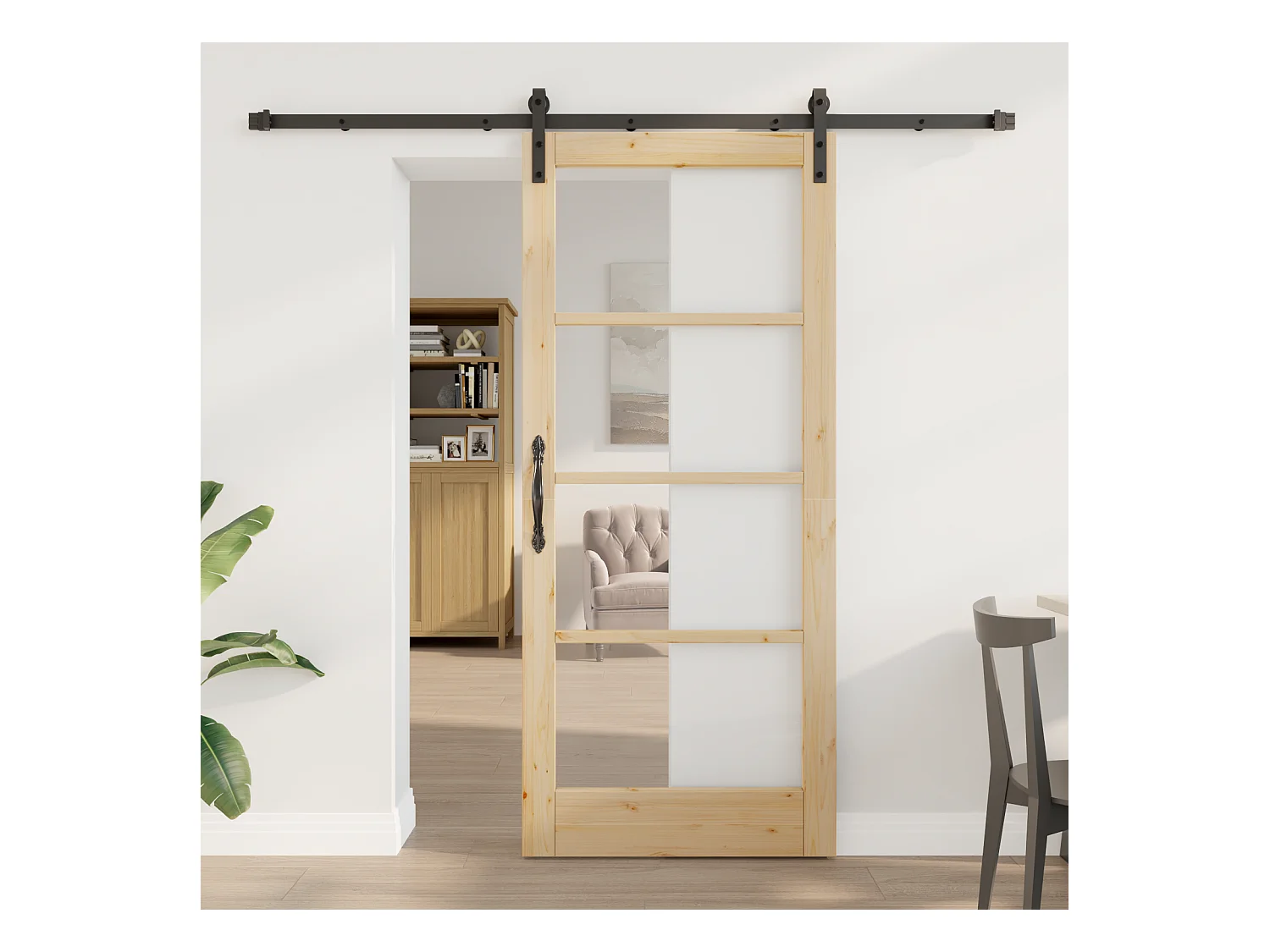 Porte Coulissante avec Kit Quincaillerie 86x198,5 cm