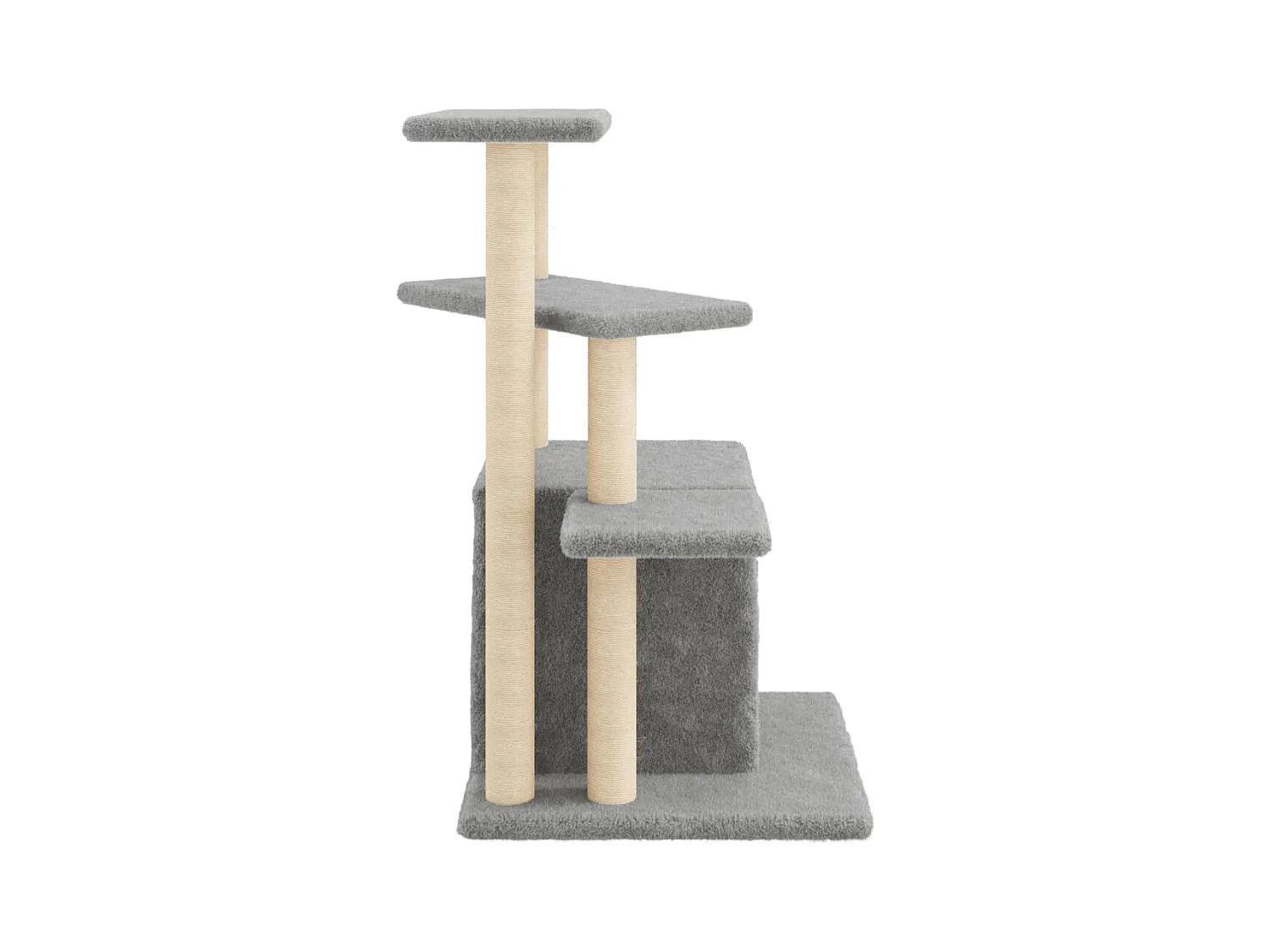 Albero per Gatti con Tiragraffi in Sisal Grigio Chiaro 83,5 cm