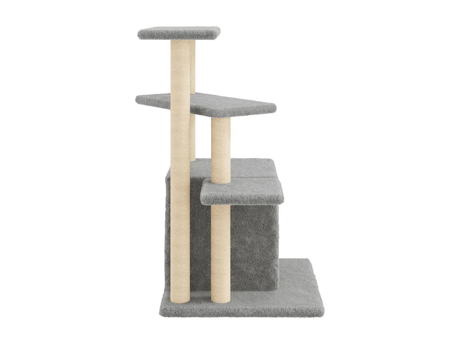 Árvore p/ gatos c/ postes arranhadores sisal 83,5cm cinza-claro