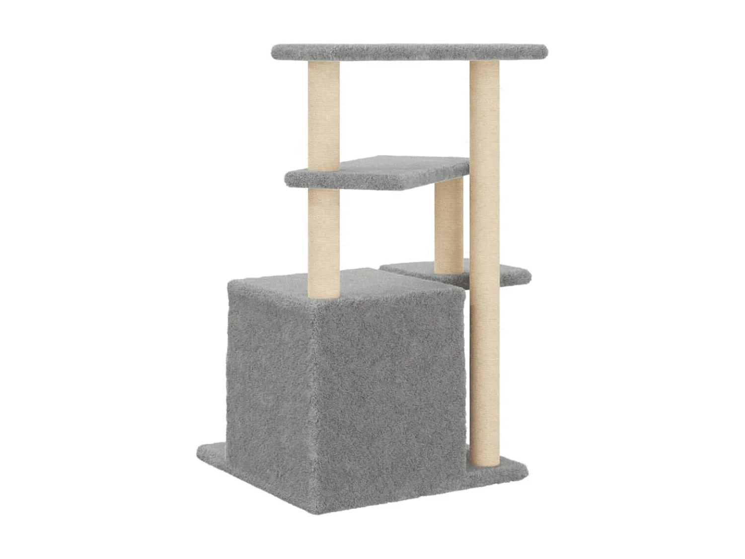 Árvore p/ gatos c/ postes arranhadores sisal 83,5cm cinza-claro