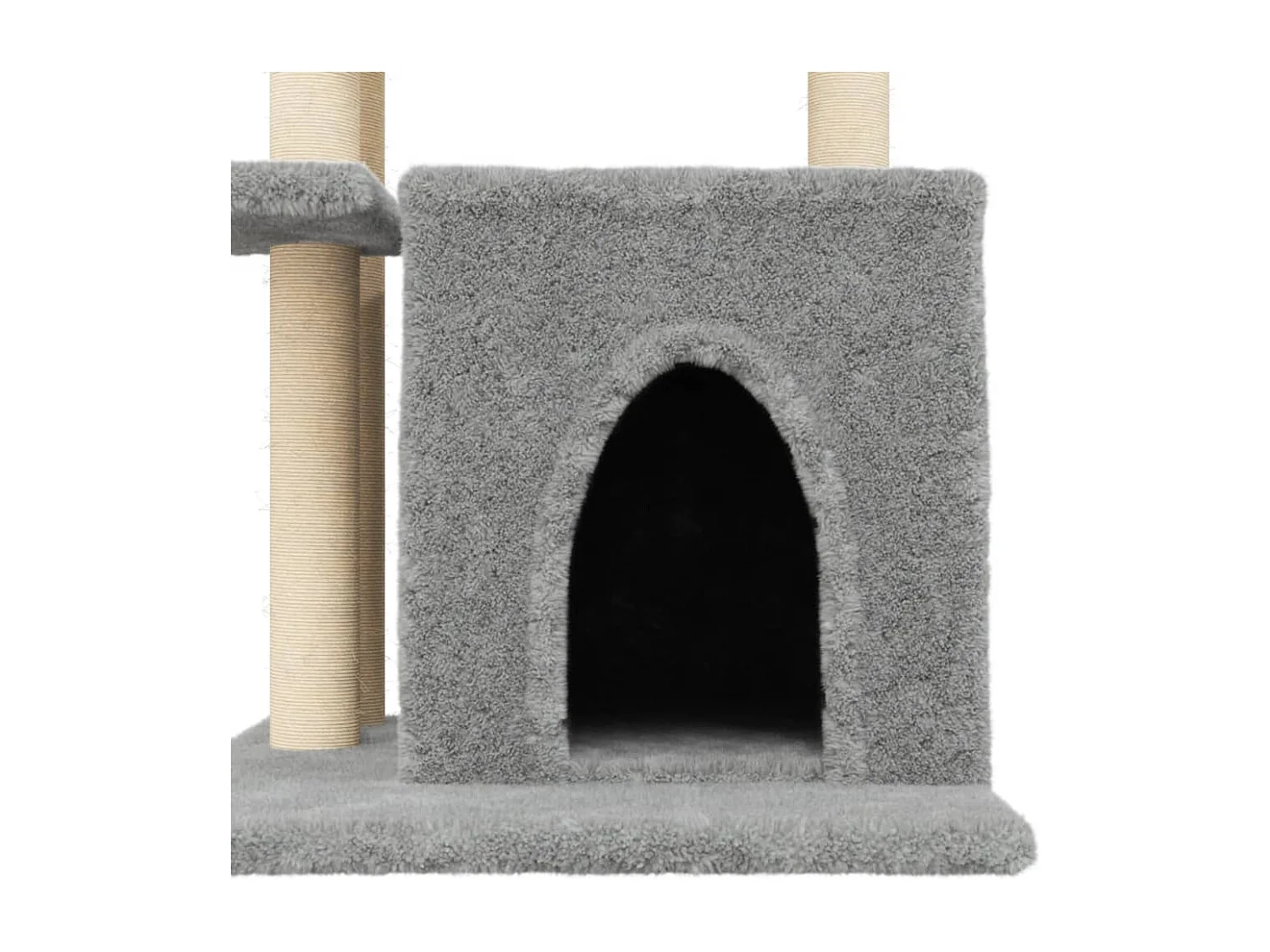 Árvore p/ gatos c/ postes arranhadores sisal 83,5cm cinza-claro