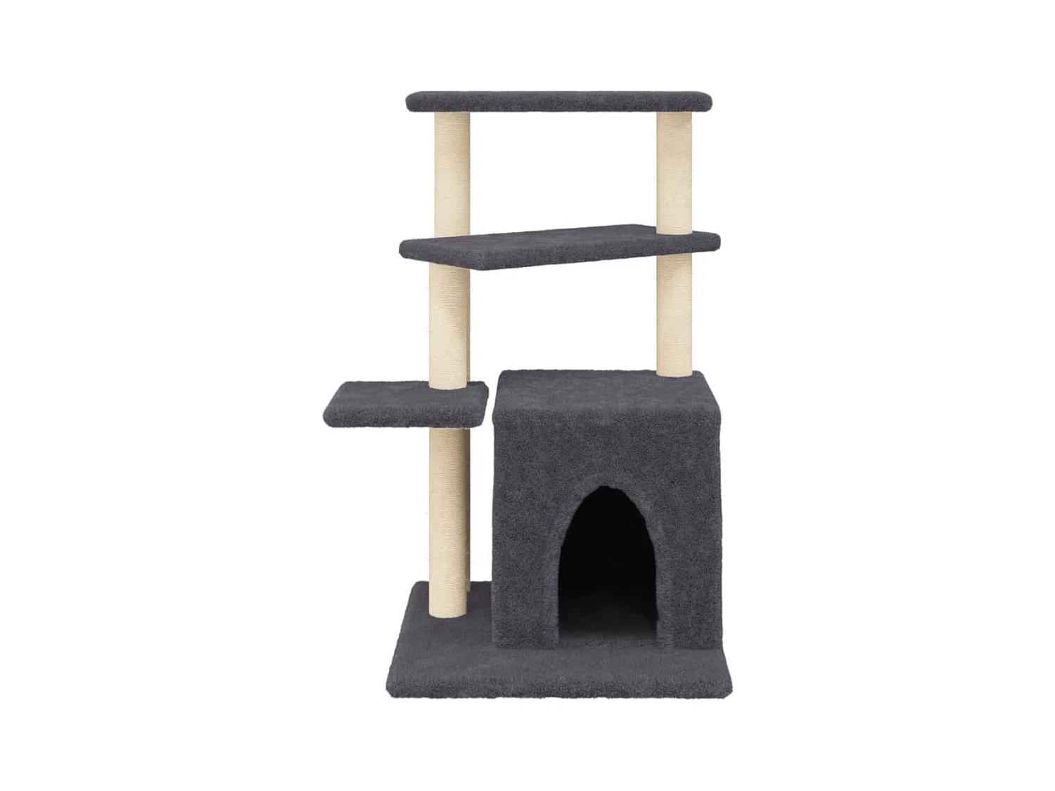Albero per Gatti con Tiragraffi in Sisal Grigio Scuro 83,5 cm