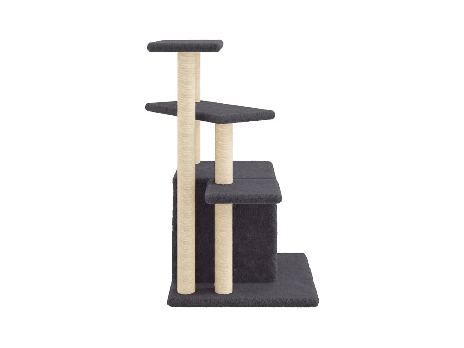 Albero per Gatti con Tiragraffi in Sisal Grigio Scuro 83,5 cm