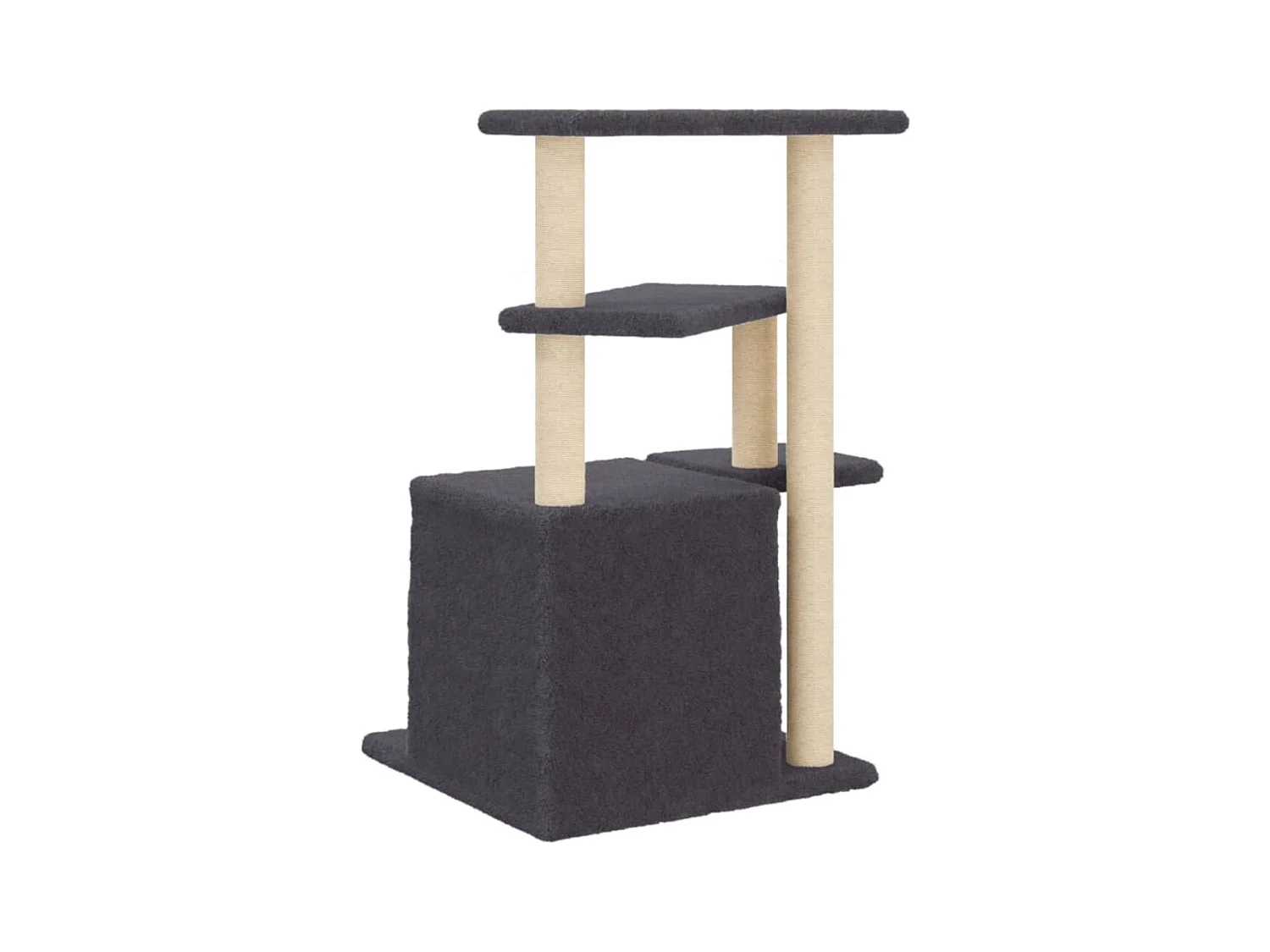 Albero per Gatti con Tiragraffi in Sisal Grigio Scuro 83,5 cm