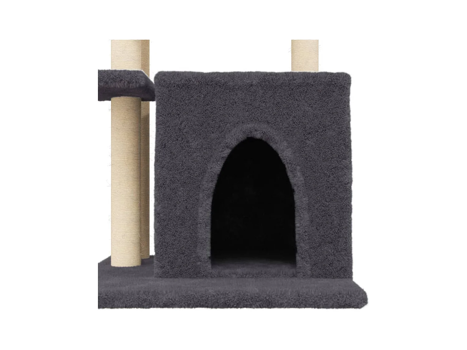 Albero per Gatti con Tiragraffi in Sisal Grigio Scuro 83,5 cm