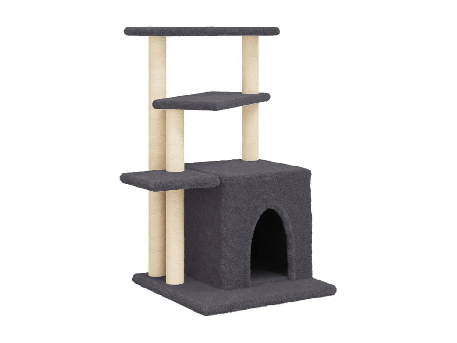 Arbre à chat avec griffoirs en sisal gris foncé 83,5 cm