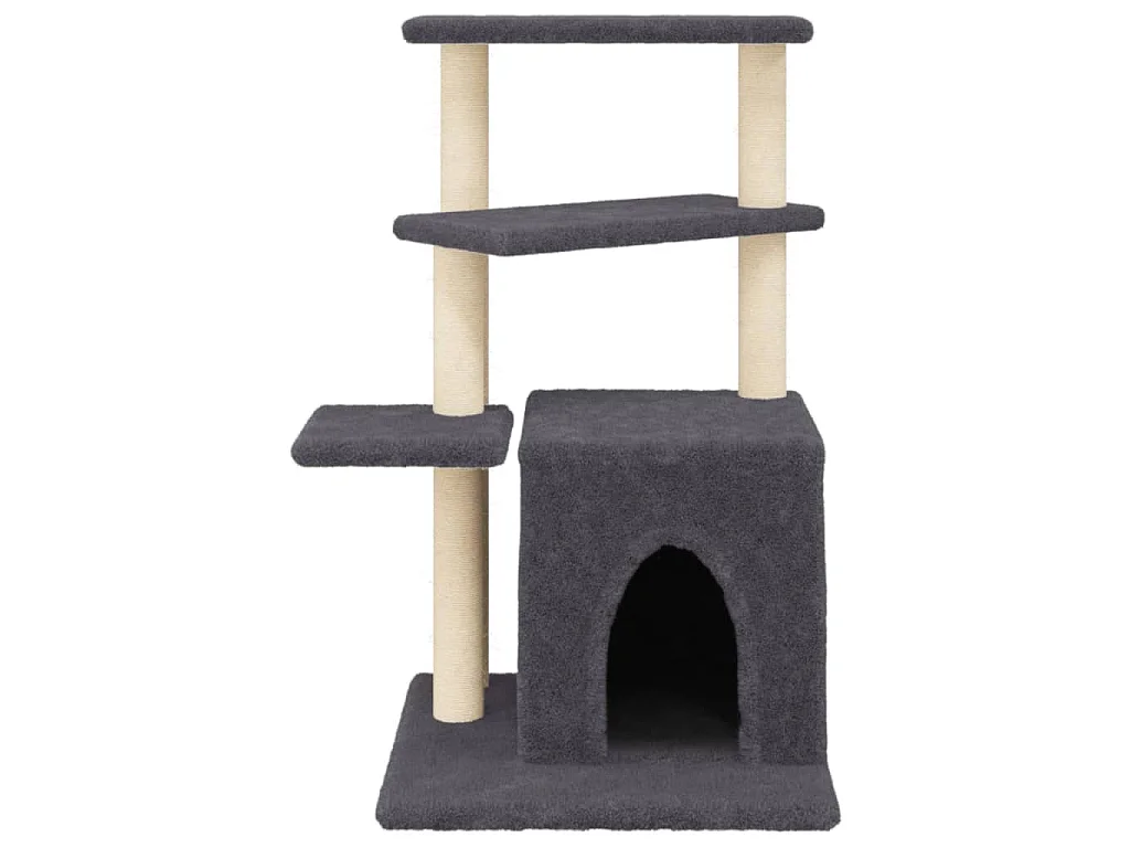 Arbre à chat avec griffoirs en sisal gris foncé 83,5 cm