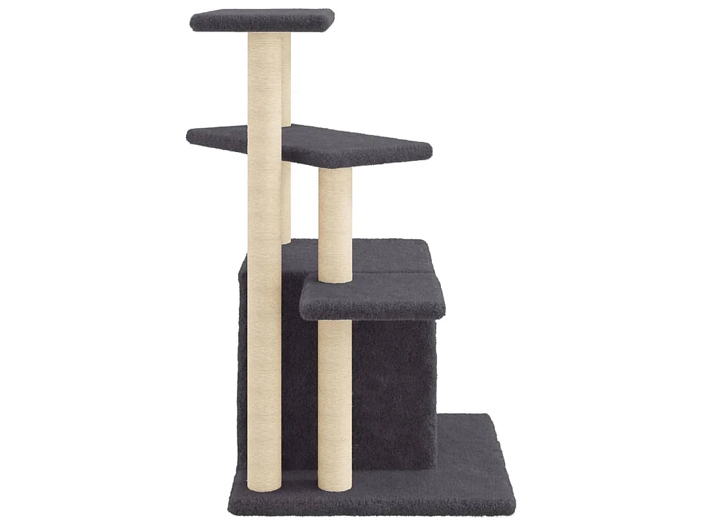 Arbre à chat avec griffoirs en sisal gris foncé 83,5 cm