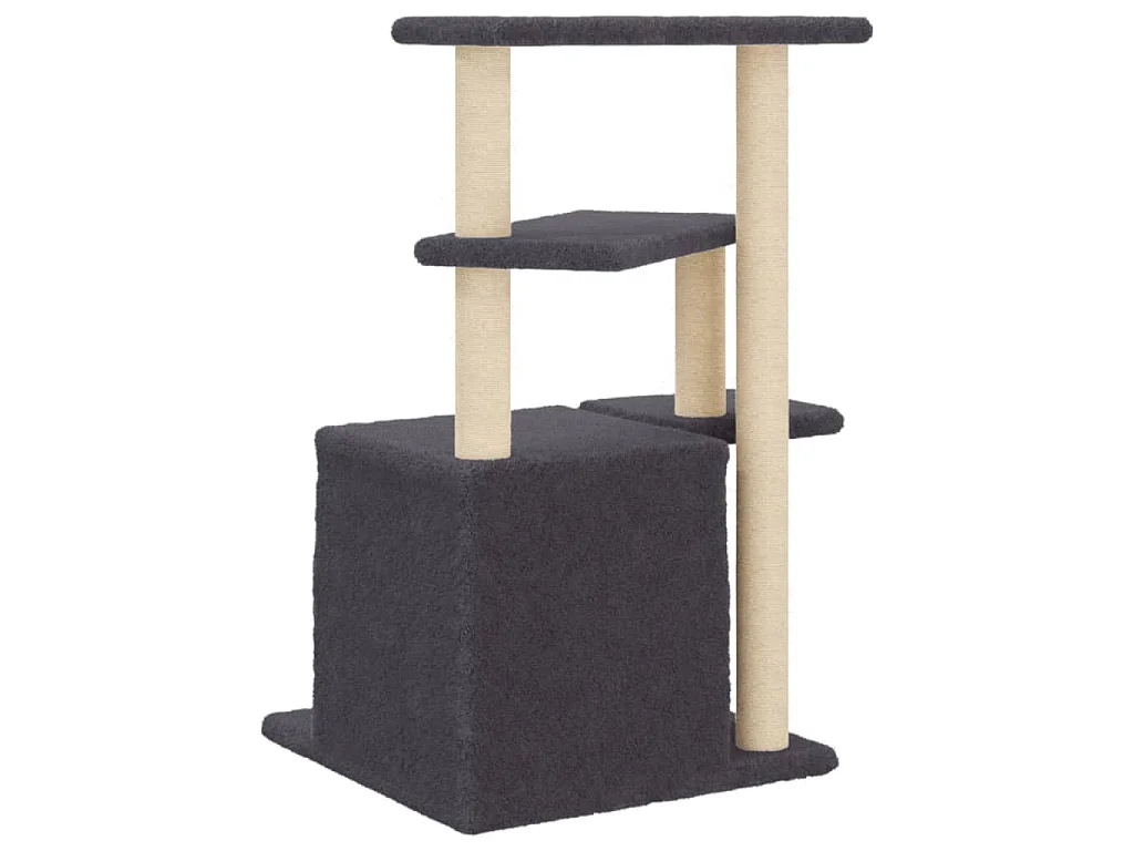 Arbre à chat avec griffoirs en sisal gris foncé 83,5 cm