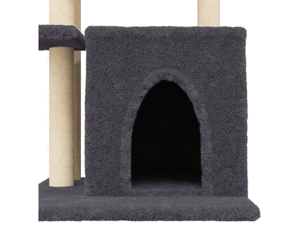 Arbre à chat avec griffoirs en sisal gris foncé 83,5 cm