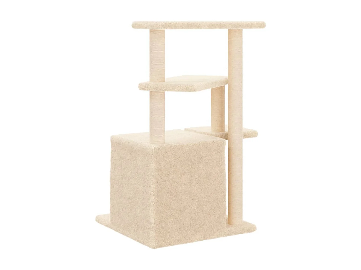 Albero per Gatti con Tiragraffi in Sisal Crema 83,5 cm