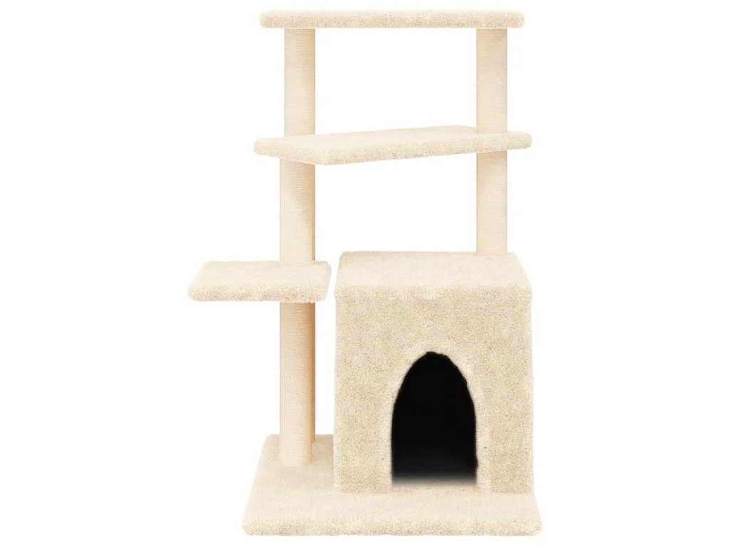 Arbre à chat avec griffoirs en sisal crème 83,5 cm