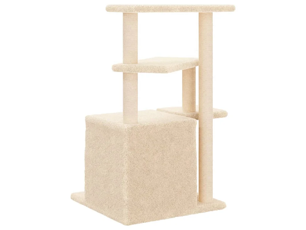 Arbre à chat avec griffoirs en sisal crème 83,5 cm