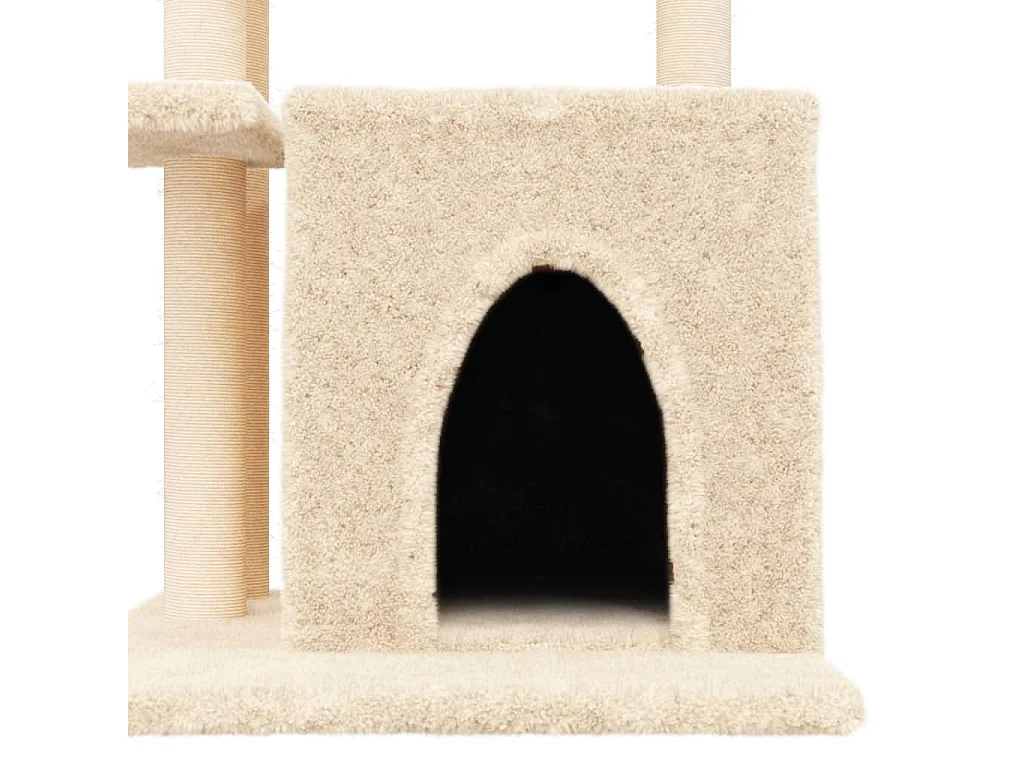 Arbre à chat avec griffoirs en sisal crème 83,5 cm