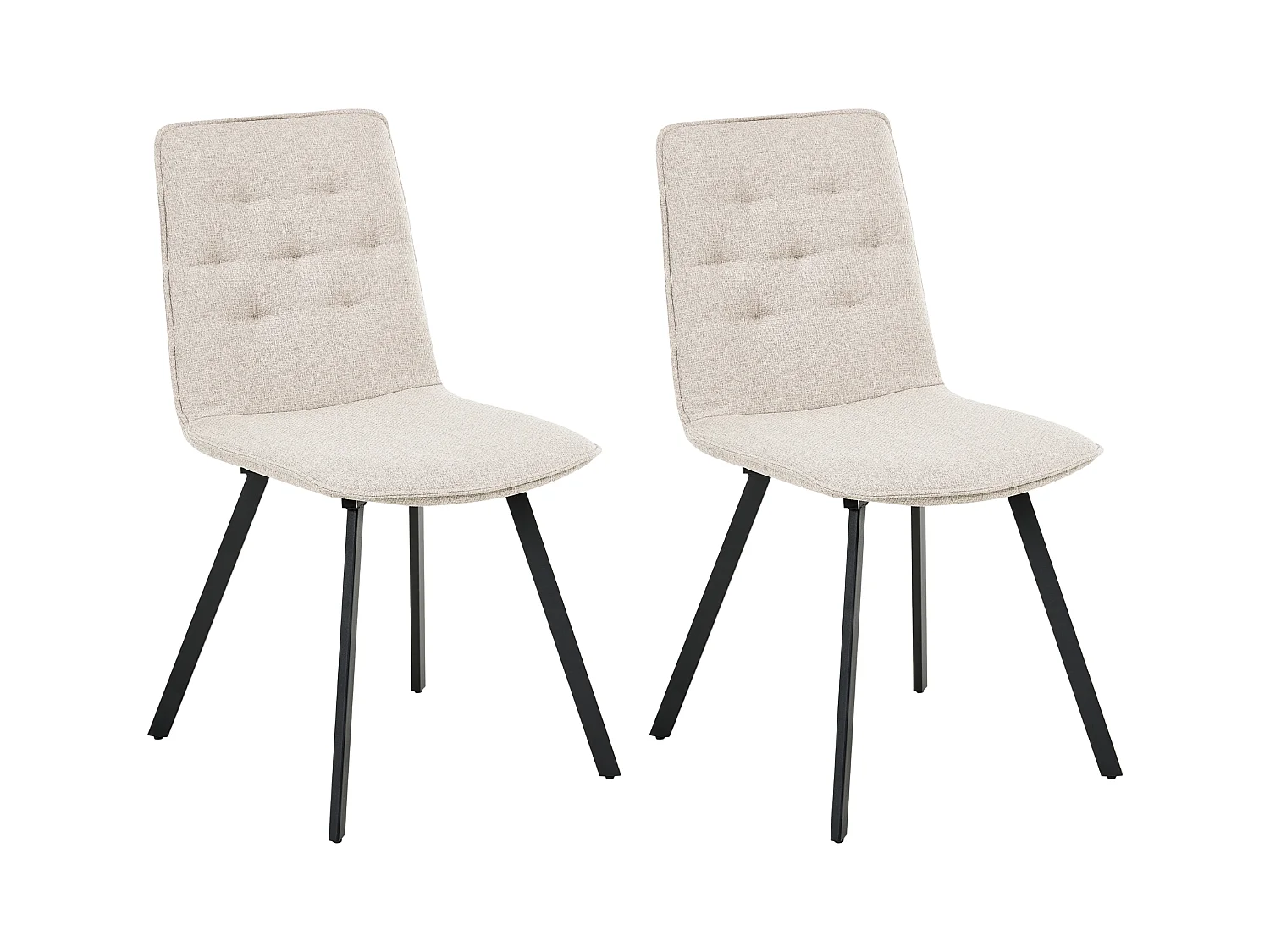 Lot de 2 chaises de salle à manger CARVER Tissu Beige