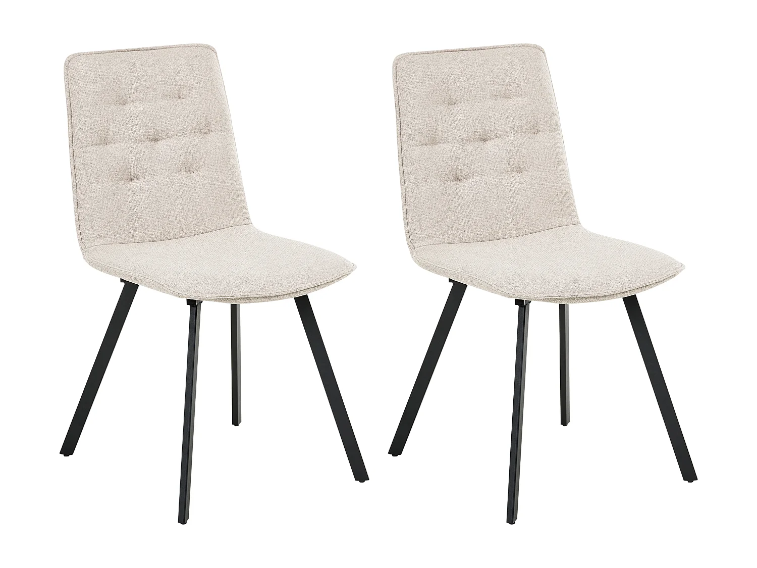 Lot de 2 chaises de salle à manger CARVER Tissu Beige