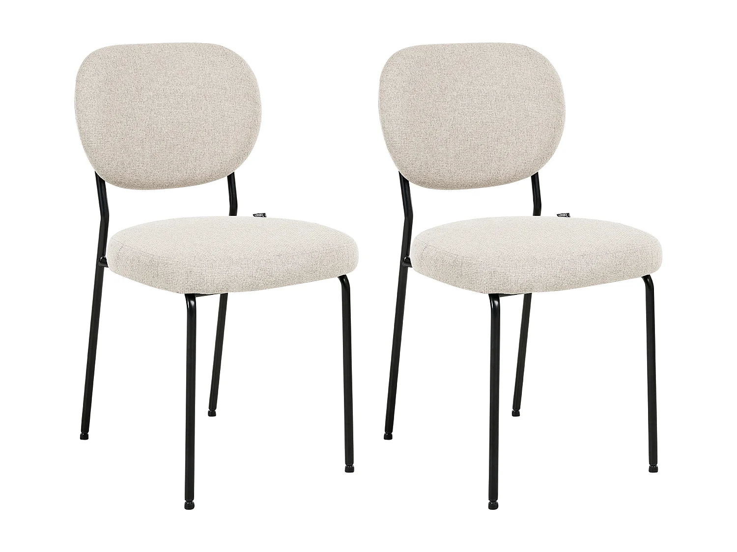 Lot de 2 chaises de salle à manger LOLETA Tissu Beige clair