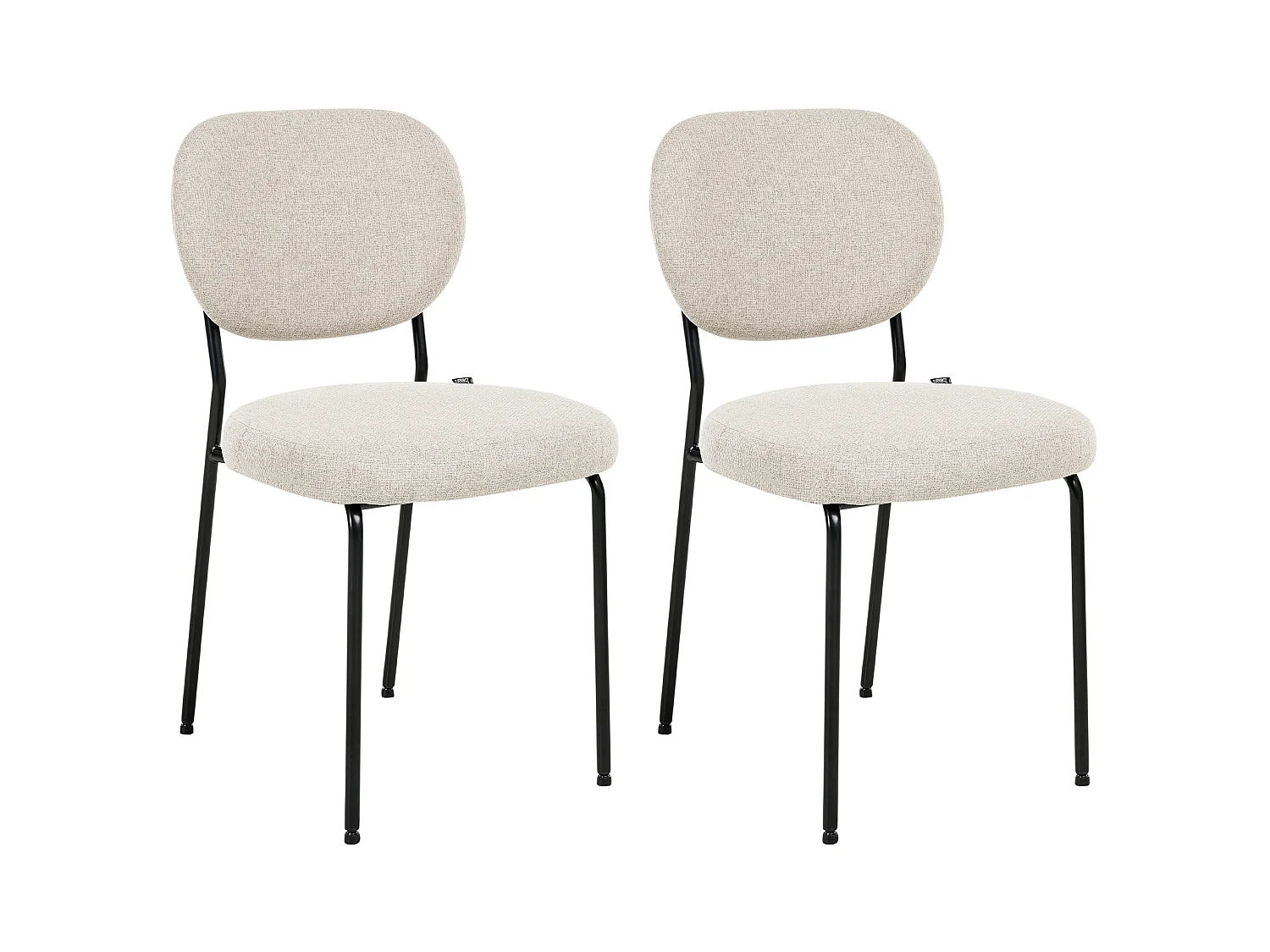 Set of 2 Dining Chairs LOLETA Fabric Light Beige