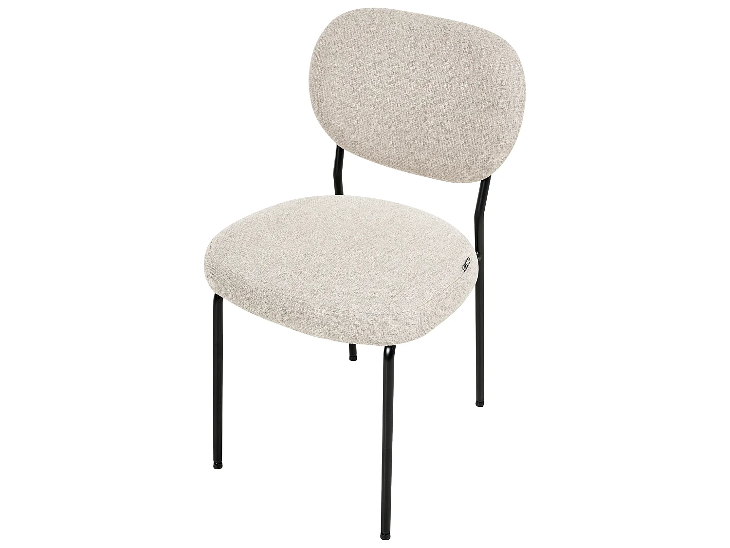 Set of 2 Dining Chairs LOLETA Fabric Light Beige