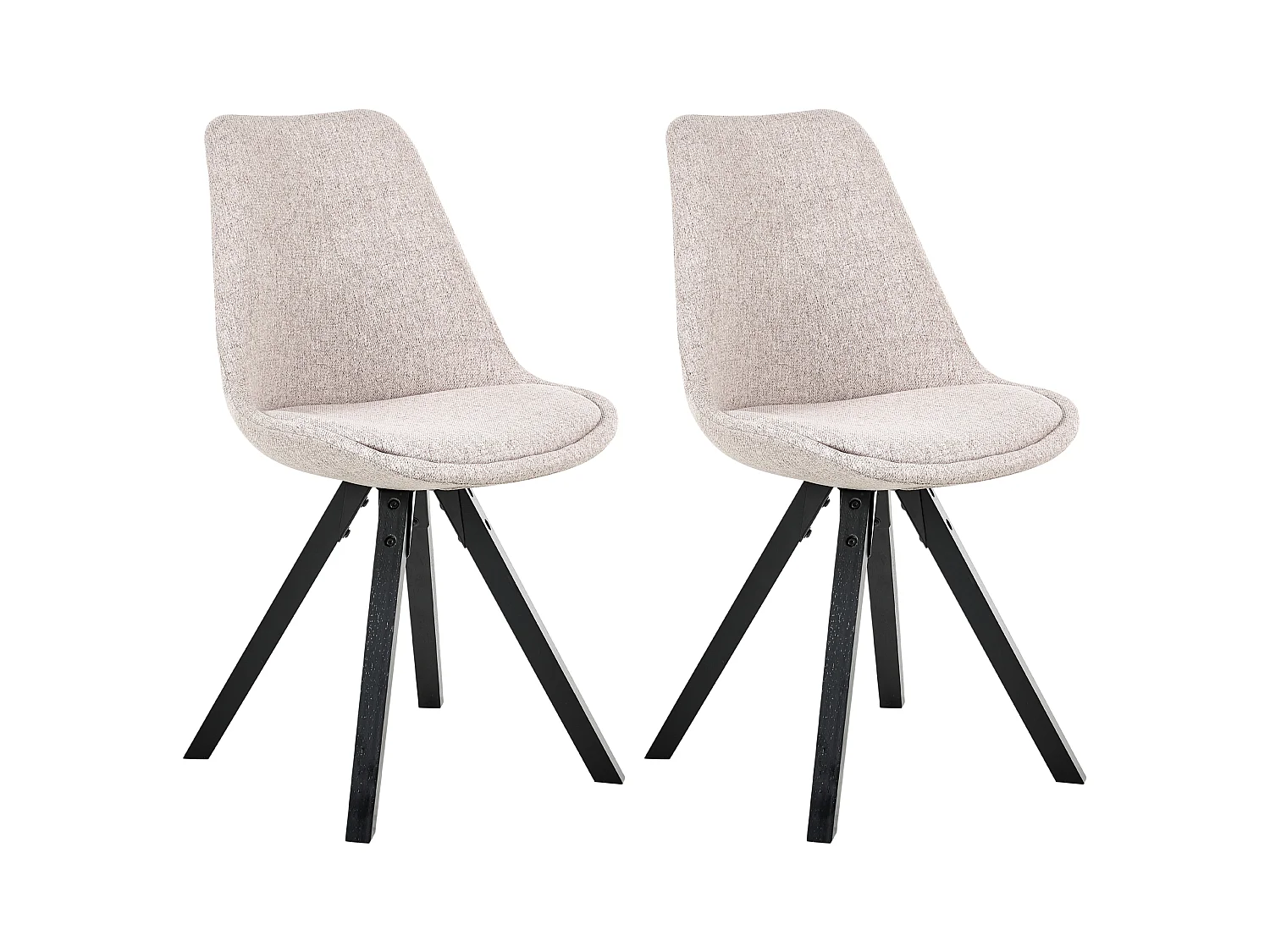 Lot de 2 chaises de salle à manger HEDLEY Tissu Marron clair