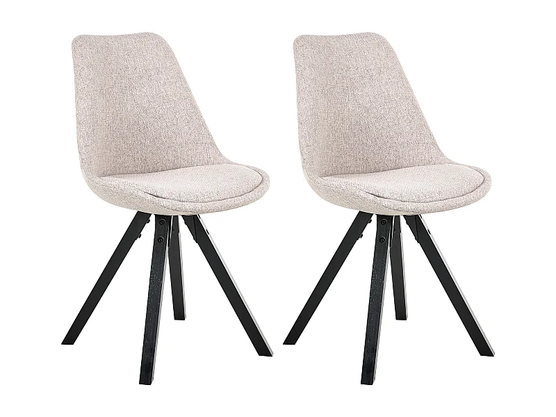 Lot de 2 chaises de salle à manger HEDLEY Tissu Marron clair