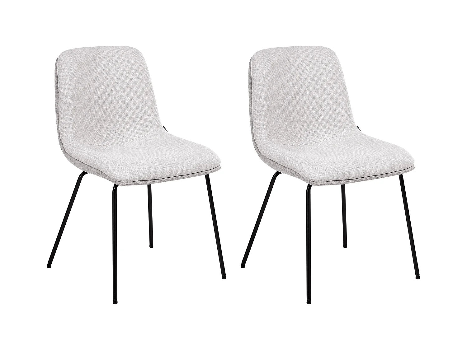 Lot de 2 chaises de salle à manger LORIDA Tissu Gris clair