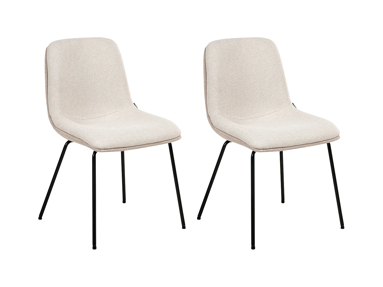 Lot de 2 chaises de salle à manger LORIDA Tissu Beige