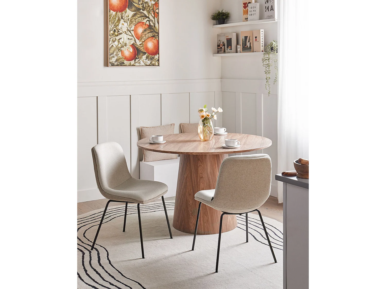 Lot de 2 chaises de salle à manger LORIDA Tissu Beige