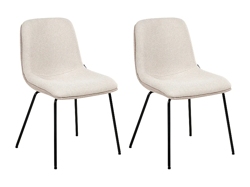Lot de 2 chaises de salle à manger LORIDA Tissu Beige