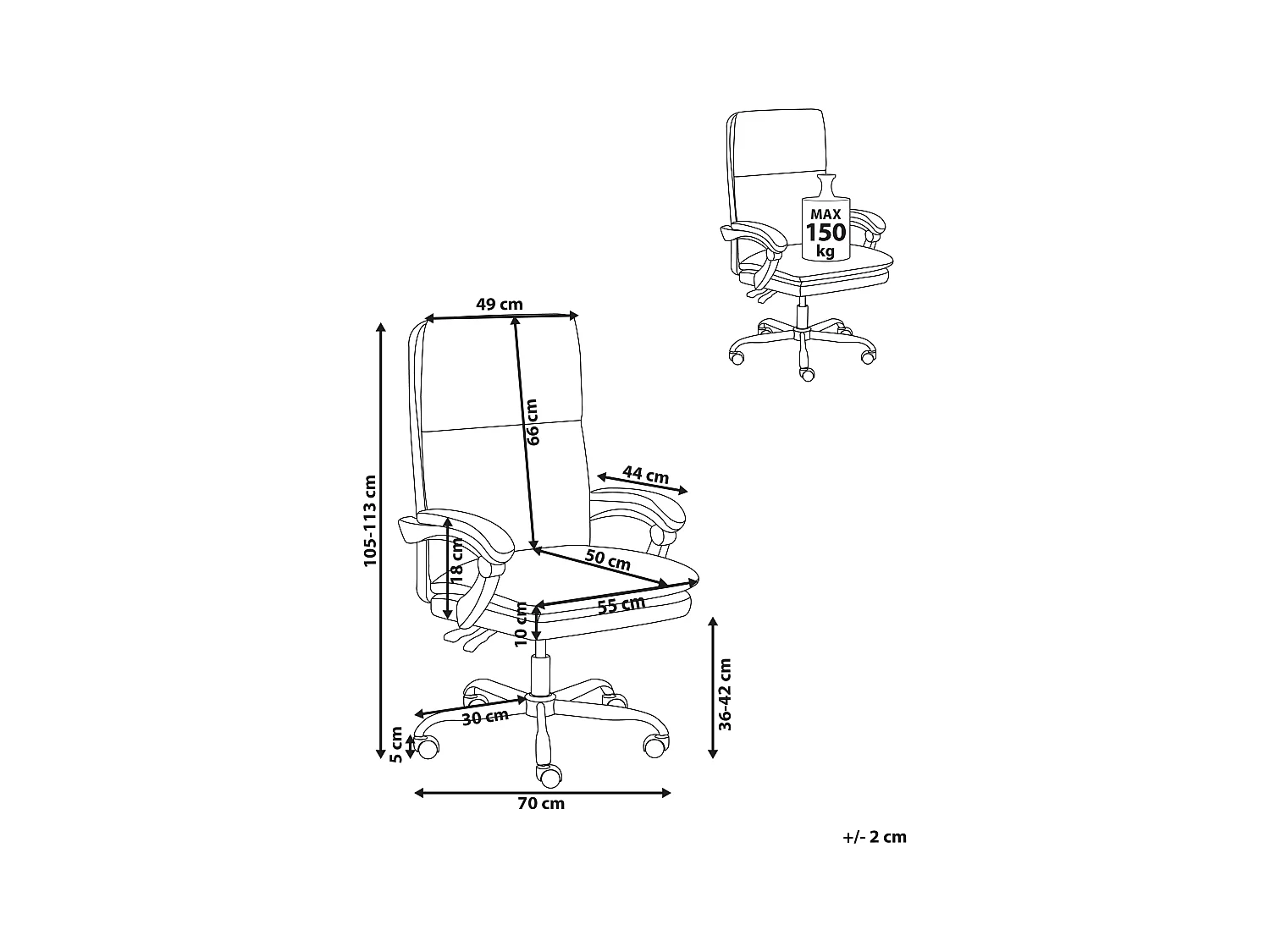 Fauteuil de bureau SERENE Cuir PU Beige clair