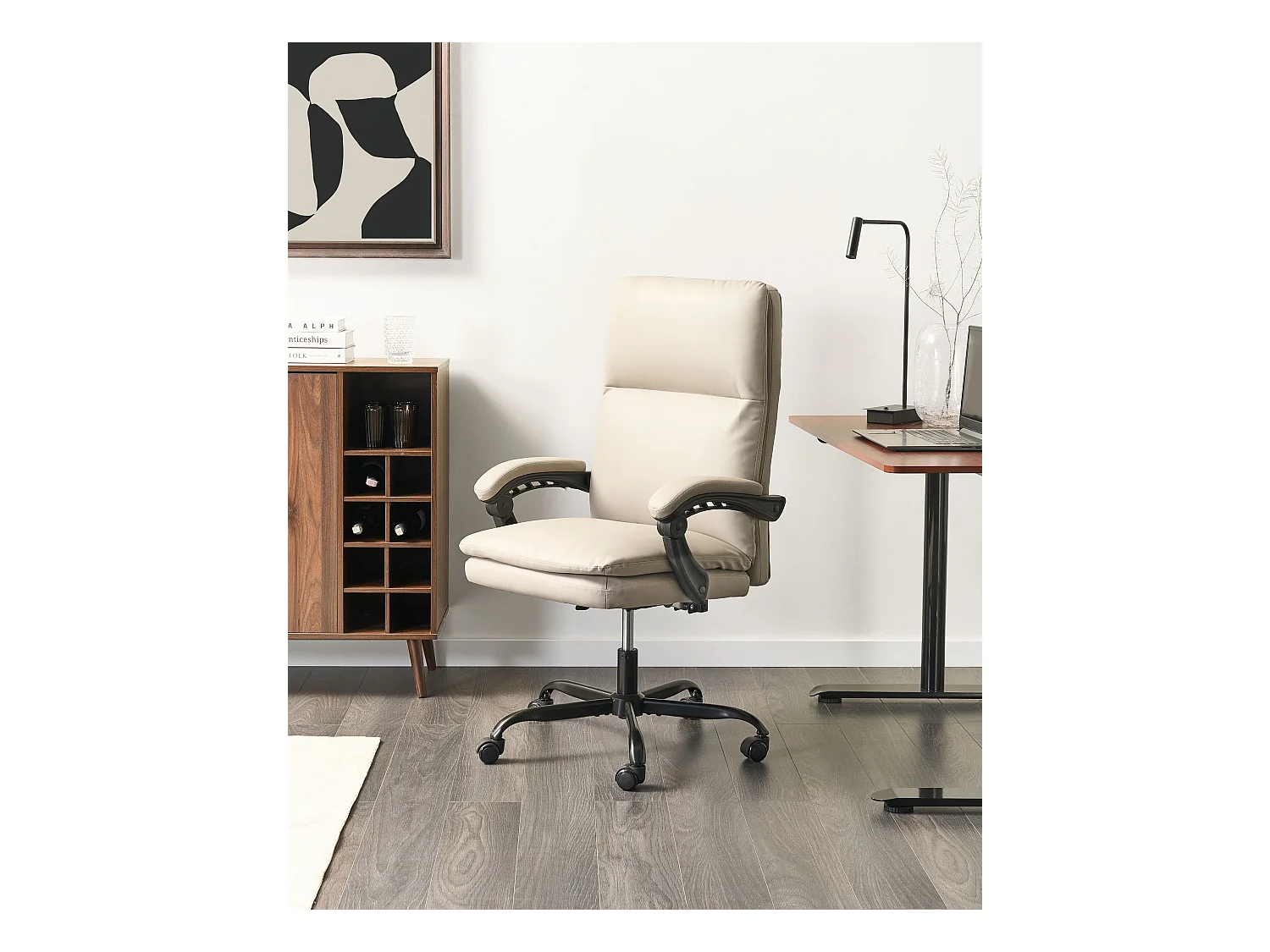 Fauteuil de bureau SERENE Cuir PU Beige clair