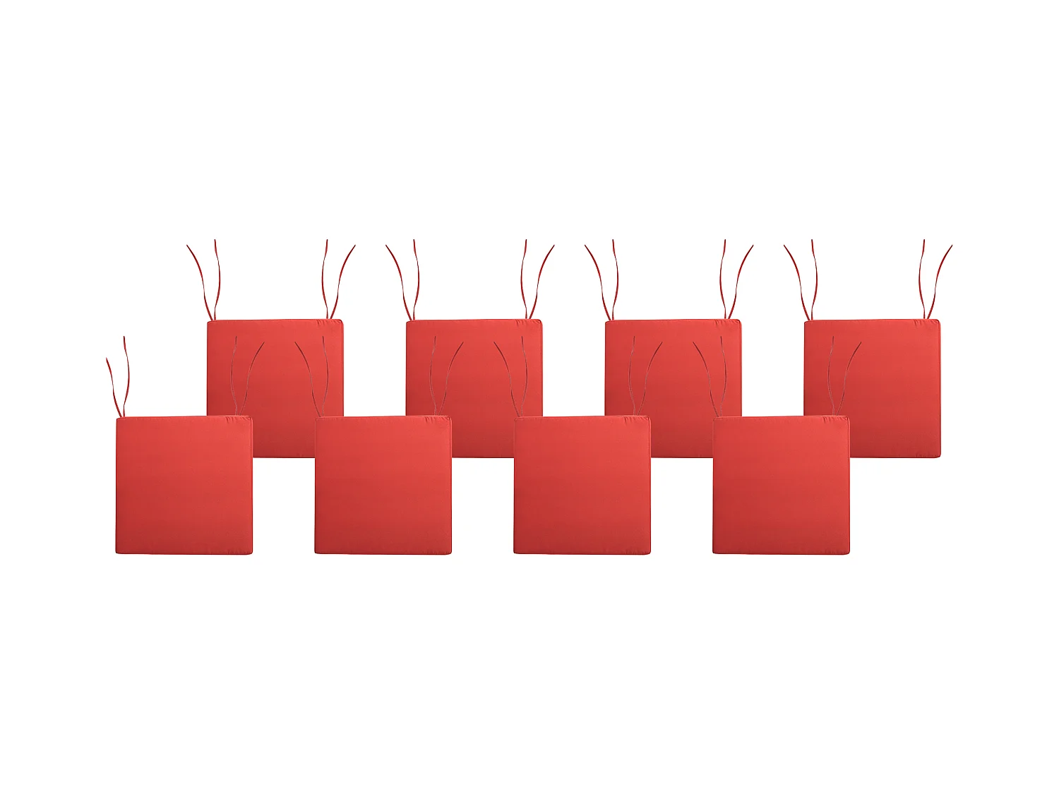 Lot de 8 coussins pour chaises de jardin SASSARI PREMIUM 46 x 46 cm Rouge