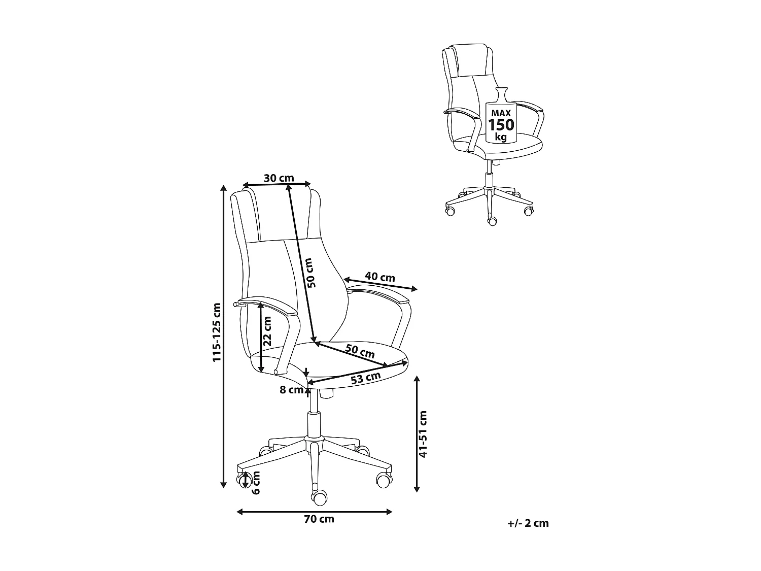Fauteuil de bureau ADEPT Cuir PU Noir