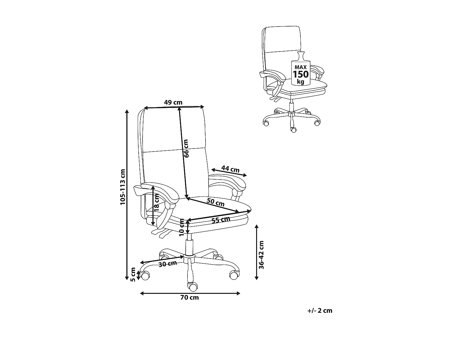 Fauteuil de bureau SERENE Cuir PU Noir