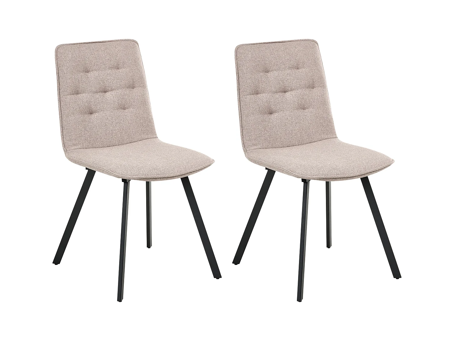 Lot de 2 chaises de salle à manger CARVER Tissu Marron clair