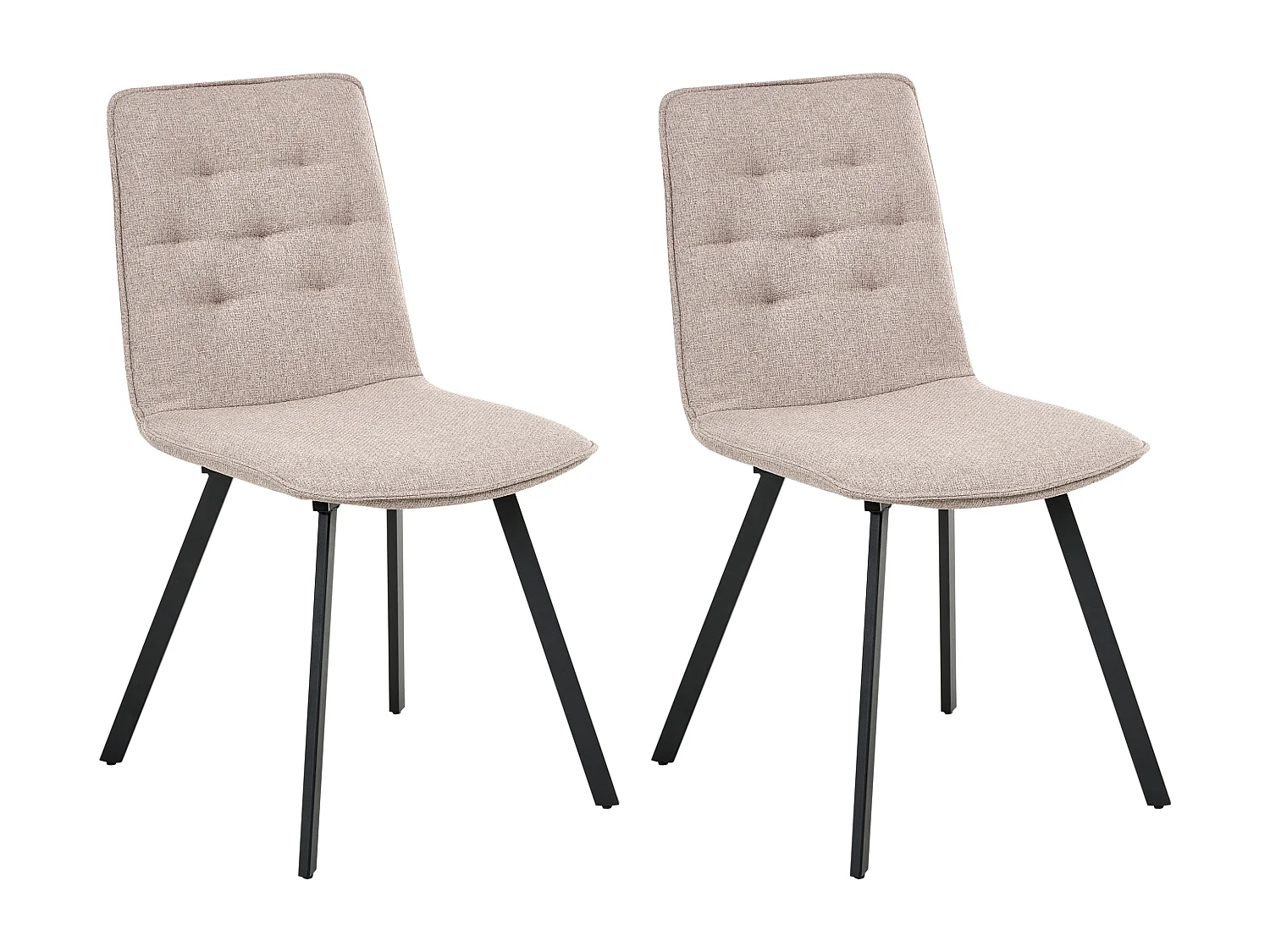 Lot de 2 chaises de salle à manger CARVER Tissu Marron clair