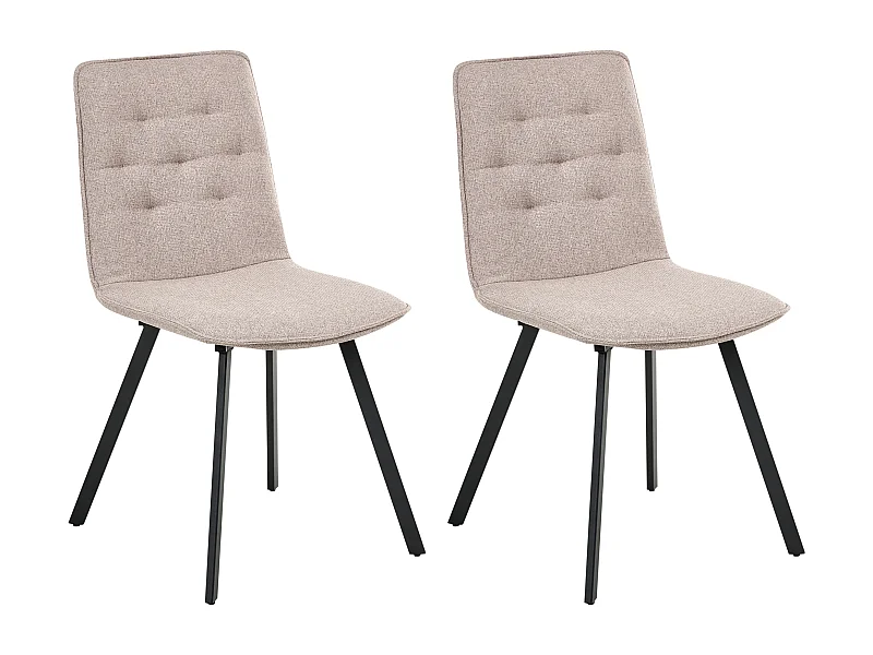 Lot de 2 chaises de salle à manger CARVER Tissu Marron clair