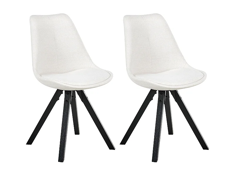 Lot de 2 chaises de salle à manger HEDLEY Tissu Beige clair