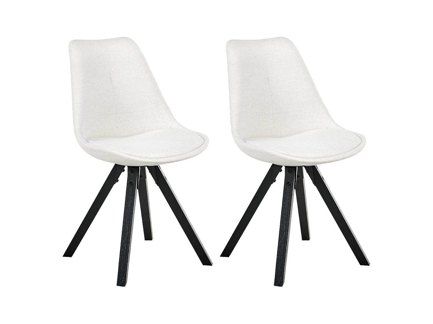Lot de 2 chaises de salle à manger HEDLEY Tissu Beige clair