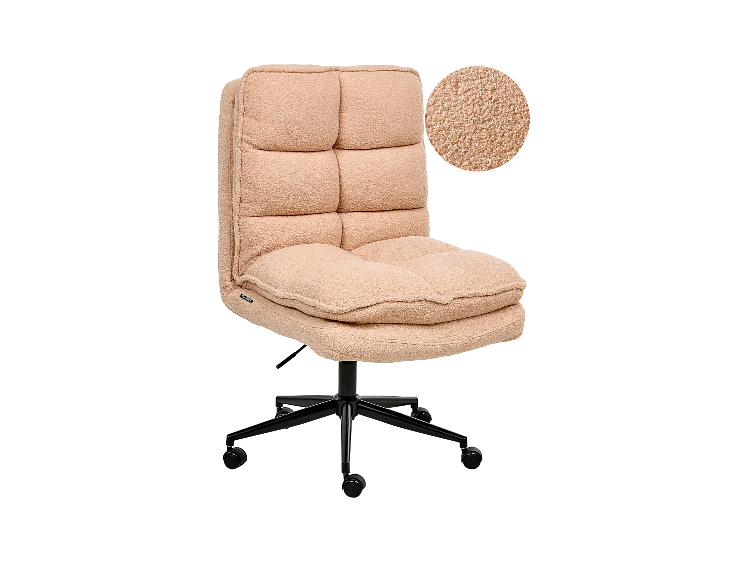 Chaise de bureau ADDISON Bouclé Rose pêche
