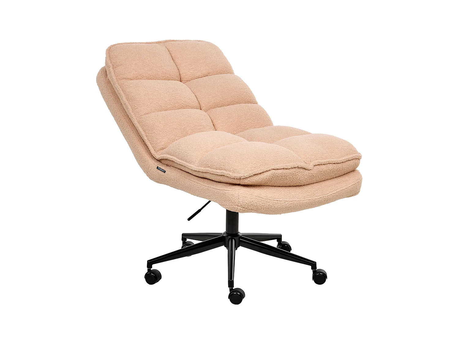 Chaise de bureau ADDISON Bouclé Rose pêche