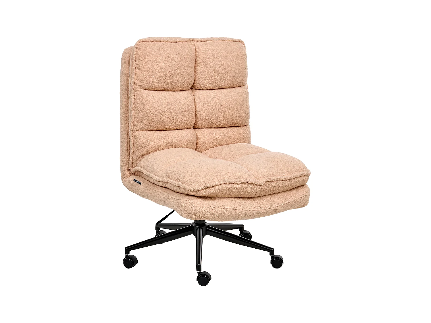Chaise de bureau ADDISON Bouclé Rose pêche
