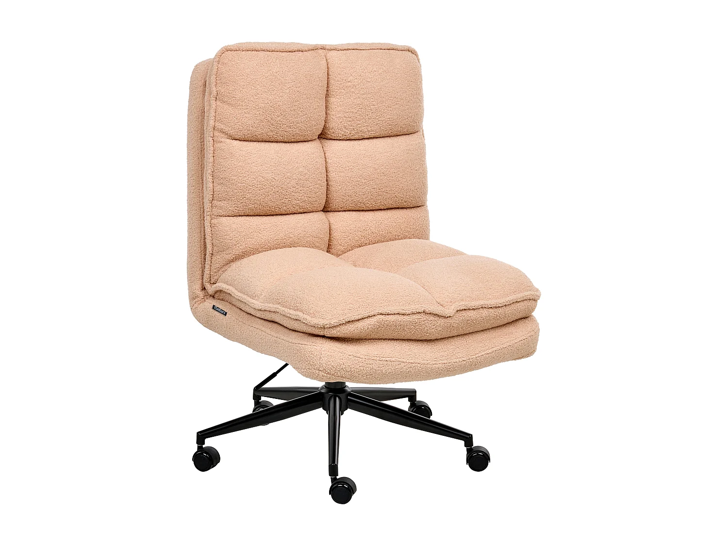 Chaise de bureau ADDISON Bouclé Rose pêche