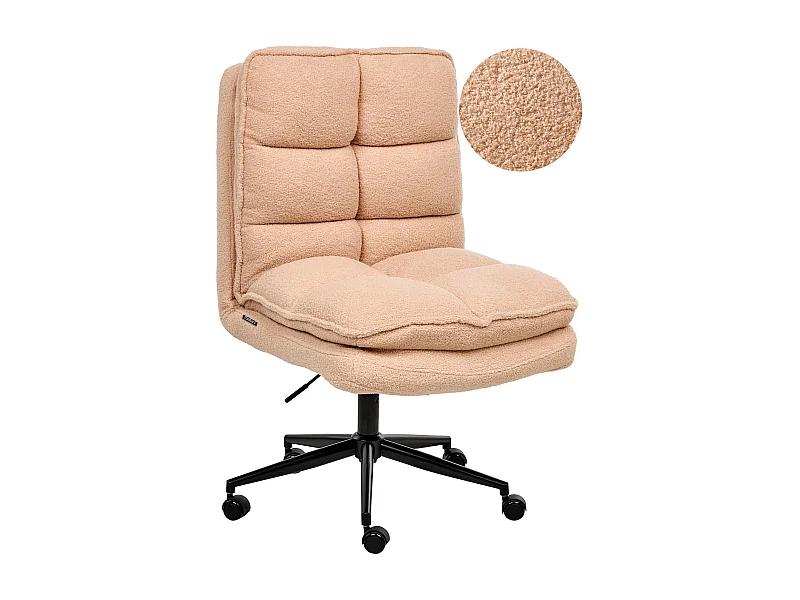 Chaise de bureau ADDISON Bouclé Rose pêche