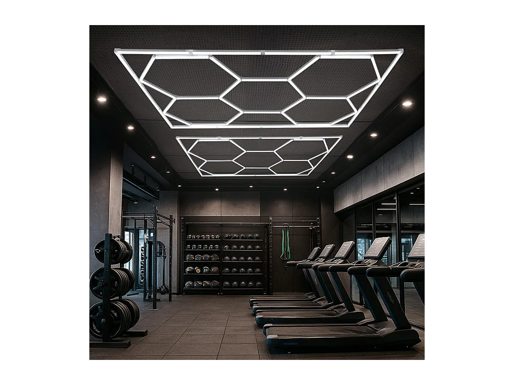 Hexagon LED-verlichting 10 Lampen met Rand 2 x 5 Set Auto Car Detail Garage